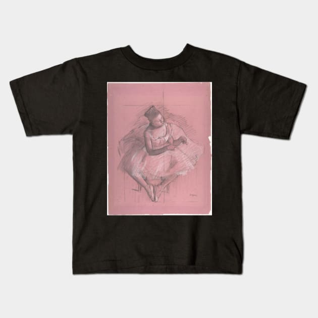 Seated Dancer Kids T-Shirt by EdgarDegas